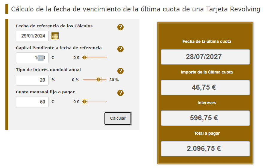 reclamar tarejtas revolving